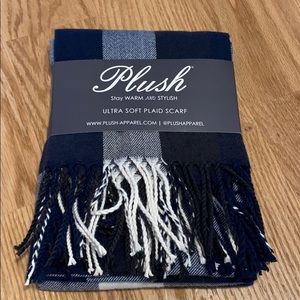 Plush ultra soft plaid scarf